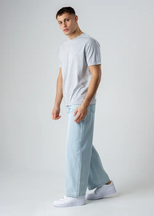 Influence Grey Cotton Crew Neck Short Sleeve T-Shirt - S Image 3