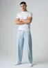Influence Blue Cotton Wide Leg Mid-Rise Jeans - S Image 3