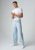 Influence Blue Cotton Wide Leg Mid-Rise Jeans - S Image 4