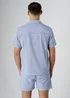 Influence Navy Cotton Striped Chest Pocket Short Sleeve Button Shirt - M Image 2
