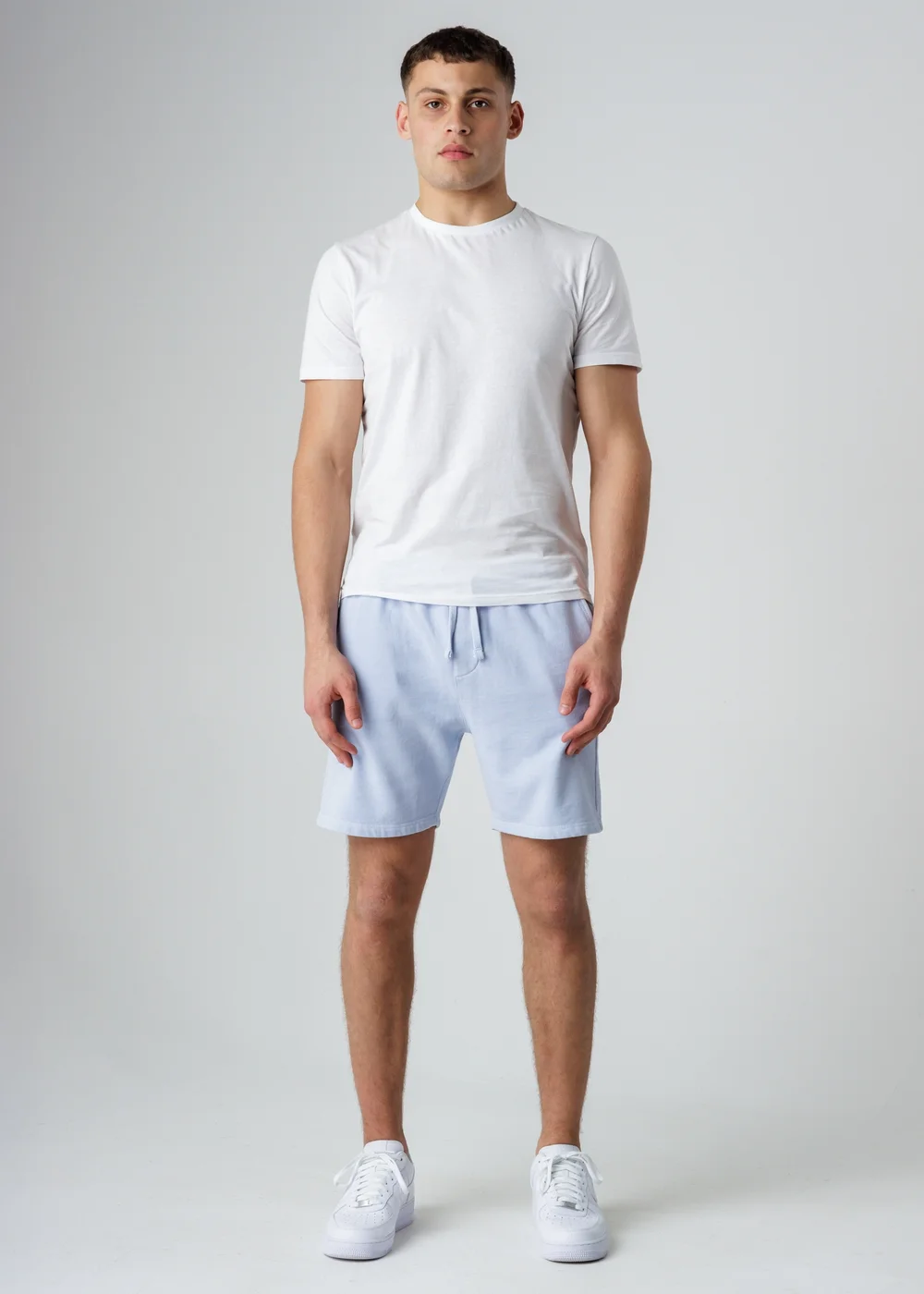 Influence Blue Cotton Blend Elasticated Drawstring Shorts - M Image 4