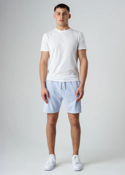 Influence Blue Cotton Blend Elasticated Drawstring Shorts - M Image 4