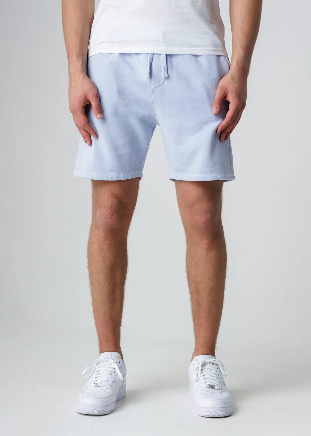 Influence Blue Cotton Blend Elasticated Drawstring Shorts - M Image 1