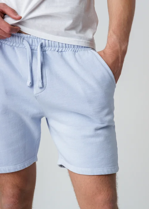 Influence Blue Cotton Blend Elasticated Drawstring Shorts - M Image 3