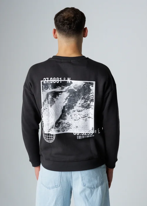 Influence Black Cotton Blend Graphic Long Sleeve Sweatshirt - XL Image 2