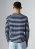 Influence Navy Cotton Striped Crew Neck Long Sleeve T-Shirt - XL Image 2