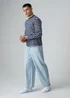 Influence Navy Cotton Striped Crew Neck Long Sleeve T-Shirt - XL Image 4