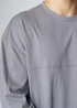 Influence Grey Cotton Crew Neck Seam Long Sleeve T-Shirt - L Image 3