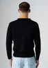 Influence Black Revere Collar V-Neck Polo-Style Long Sleeve Knit Jumper - S Image 2