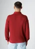 Influence Red Textured Polo-Style Knit Long Sleeve Button Overshirt - S Image 2