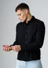 Influence Black Textured Long Sleeve Button Shirt - XL Image 1
