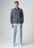 Influence Grey Textured Long Sleeve Button Shirt - S Image 4