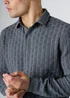 Influence Grey Textured Long Sleeve Button Shirt - S Image 3