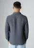 Influence Grey Textured Long Sleeve Button Shirt - S Image 2