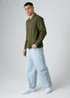 Influence Khaki Cotton Utilitarian-Style Revere Collar Long Sleeve Button Shirt - XL Image 4