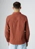 Influence Terracotta Cotton Utilitarian-Style Long Sleeve Button Overshirt - M Image 2