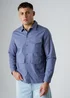 Influence Blue Cotton Ripstop Utility-Style Long Sleeve Overshirt - XL Image 1