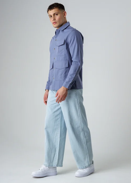 Influence Blue Cotton Ripstop Utility-Style Long Sleeve Overshirt - XL Image 4