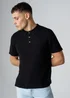 Influence Navy Cable Knit Short Sleeve Knit Polo Shirt - L Image 1