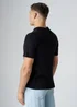 Influence Navy Cable Knit Short Sleeve Knit Polo Shirt - L Image 2
