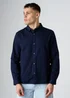 Influence Navy Cotton Utilitarian-Style Long Sleeve Button Overshirt - S Image 1
