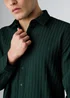Influence Green Plisse Textured Long Sleeve Button Shirt - M Image 3