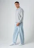 Influence Grey Cotton Blend Long Sleeve Button Sweat Polo Shirt - S Image 4