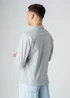 Influence Grey Cotton Blend Long Sleeve Button Sweat Polo Shirt - S Image 2