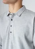 Influence Grey Cotton Blend Long Sleeve Button Sweat Polo Shirt - S Image 3