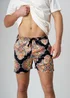 Influence Black Paisley Print Elasticated Shorts - L Image 3