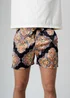 Influence Black Paisley Print Elasticated Shorts - L Image 1