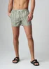 Influence Green Elasticated Stripe Print Swim Shorts - XL Image 1