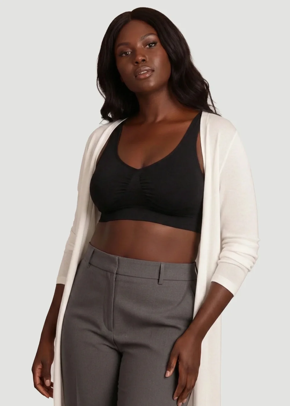 Conturve Black Daily Comfort Throw On Wirefree Bra - 5XL Image 3