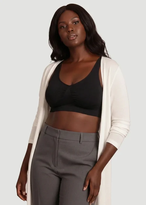 Conturve Black Daily Comfort Throw On Wirefree Bra - 5XL Image 3