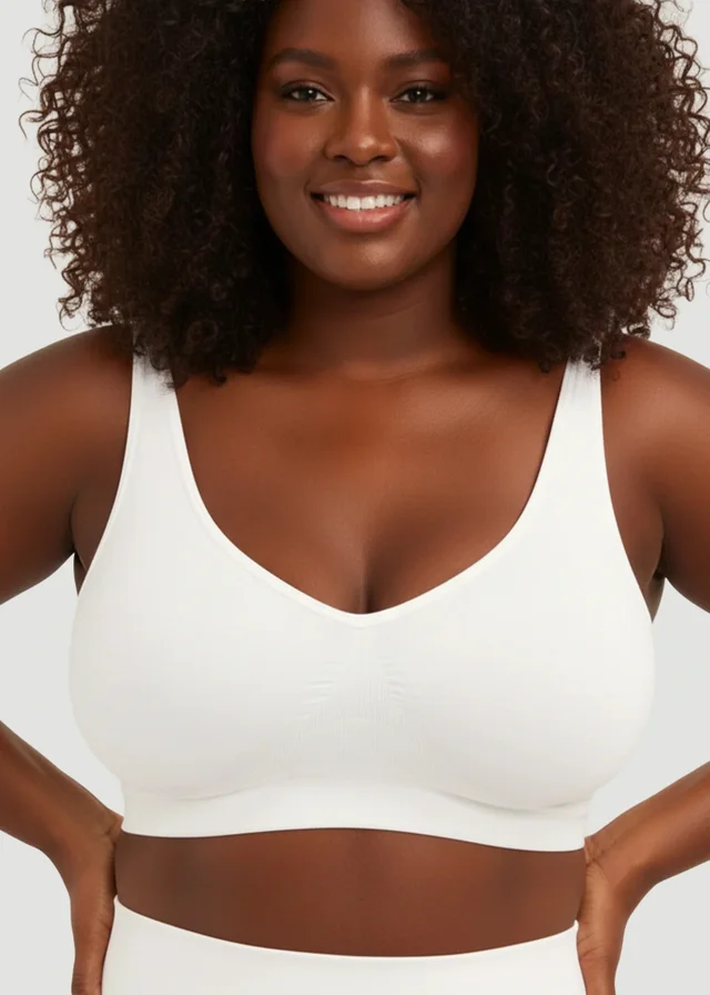 Conturve White Daily Comfort Throw-on Wirefree Bra