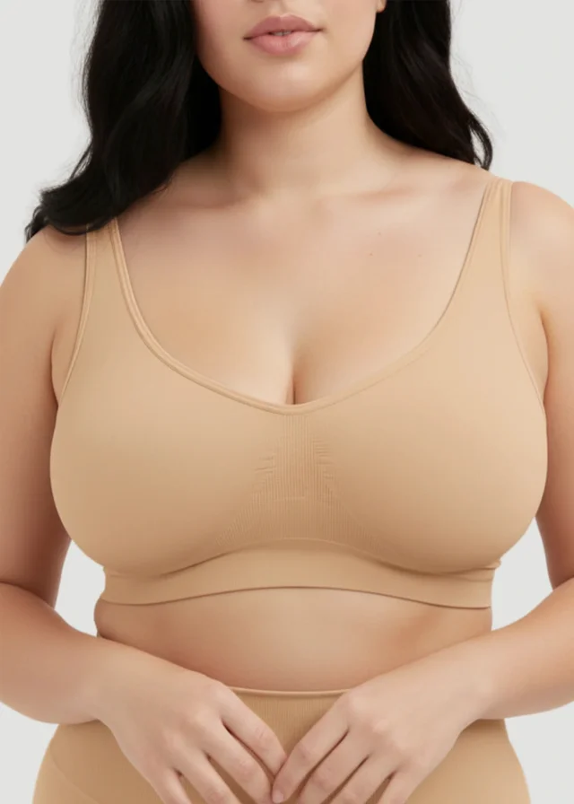 Conturve Beige Daily Comfort Throw-on Wirefree Bra