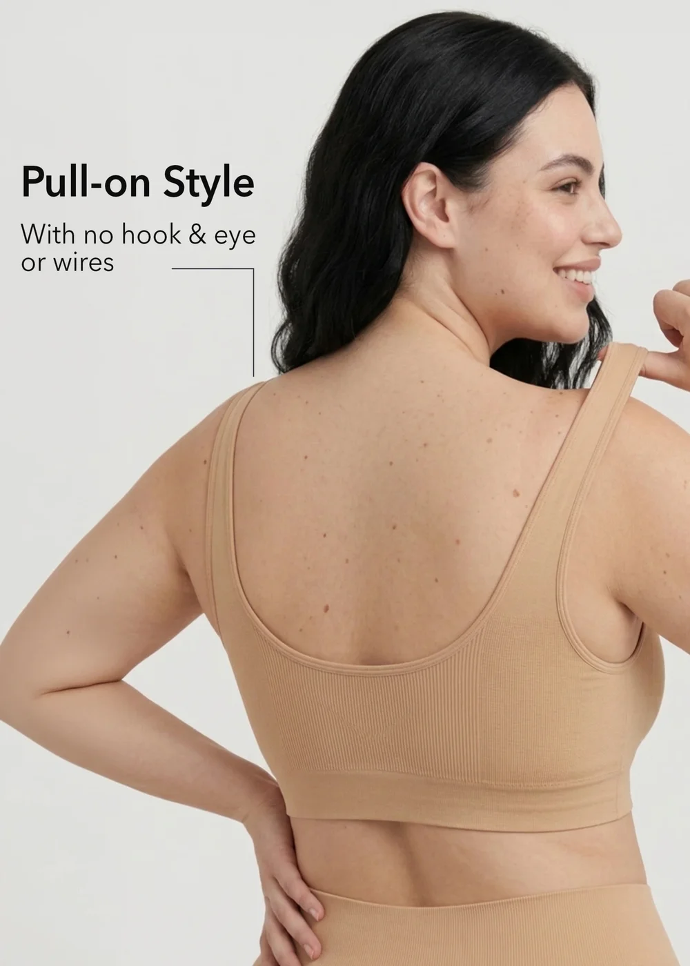 Conturve Daily Tan Comfort Throw On Wirefree Bra - 5XL Image 2