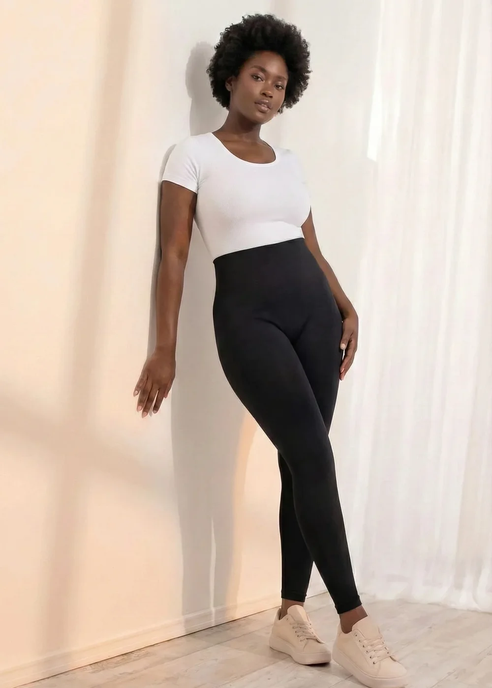 Conturve Black High Waisted Shaping Leggings - 4XL Image 2