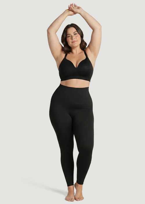 Conturve Black High Waisted Shaping Leggings - 4XL Image 1