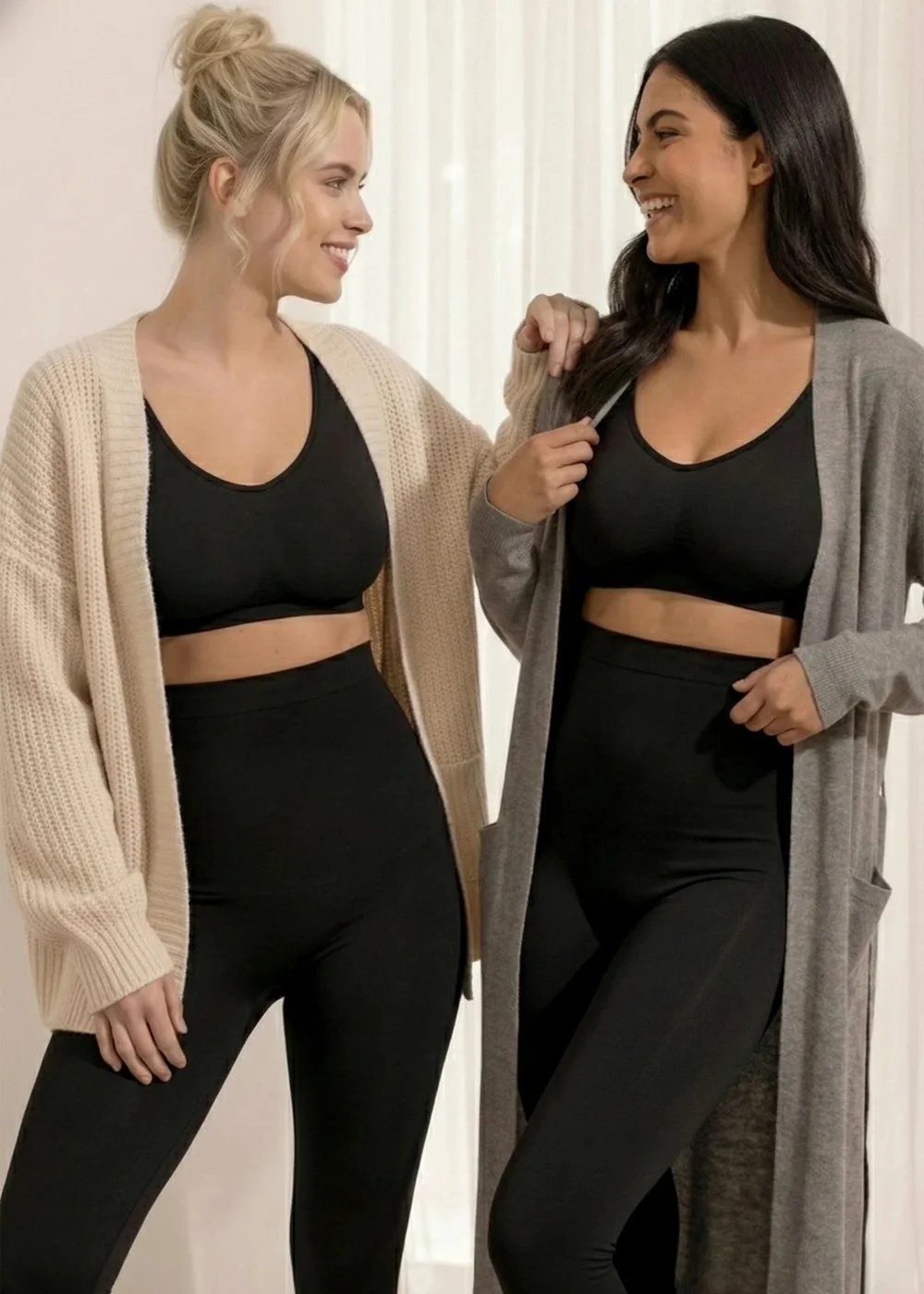 Conturve Black High Waisted Shaping Leggings - 4XL Image 3