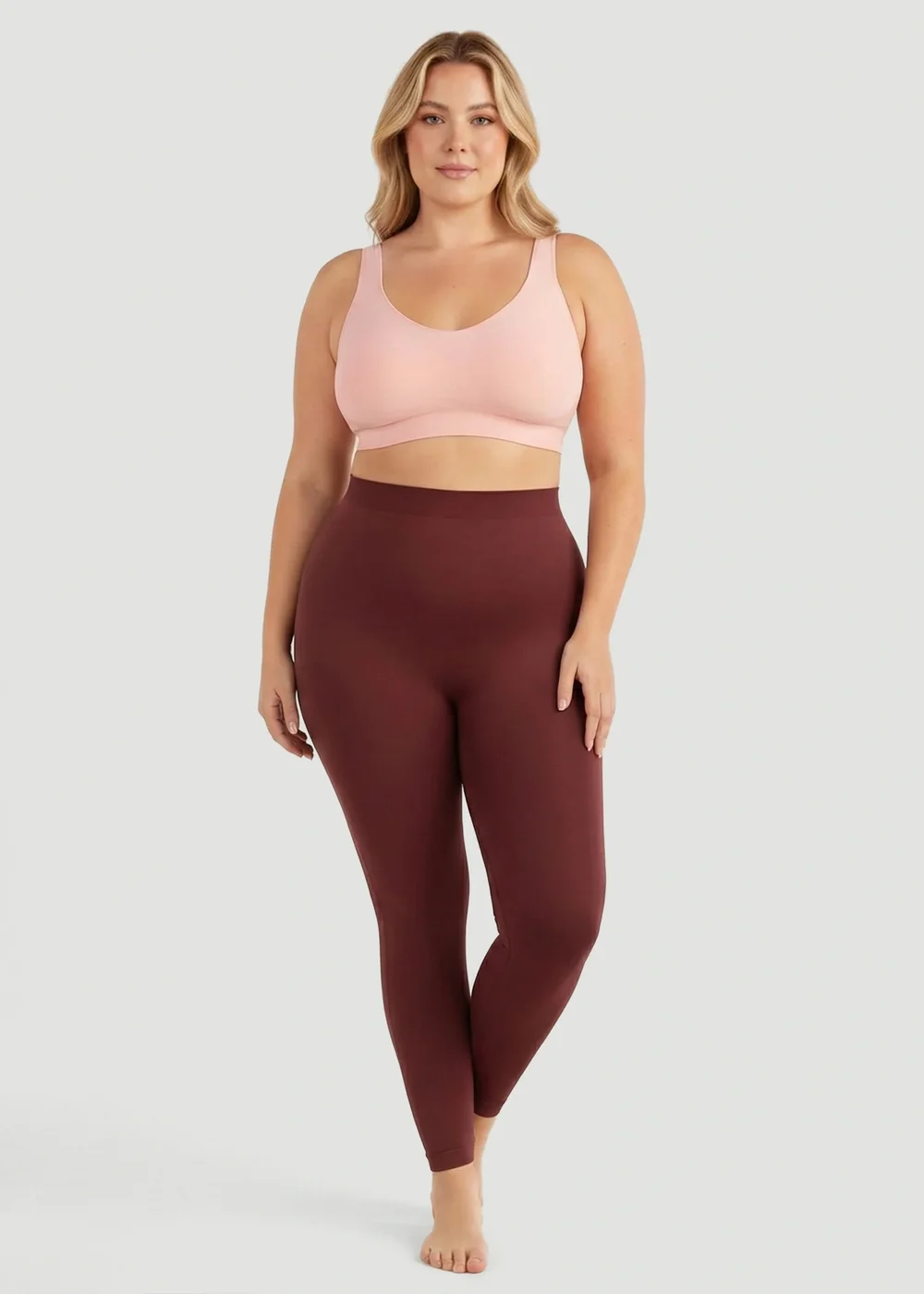 Conturve High Waisted Shaping Burgundy Leggings - XL Image 1