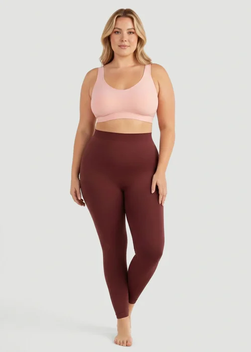 Conturve High Waisted Shaping Burgundy Leggings - XL Image 1