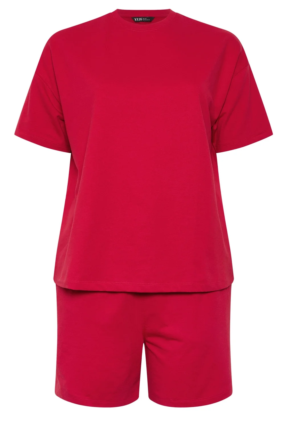 Yours Curve Red T-Shirt & Short Sweat Set - 26-28 Image 2