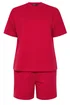 Yours Curve Red T-Shirt & Short Sweat Set - 26-28 Image 2