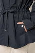 Yours Curve Navy Blue Stripe Lined Hooded Jacket - 20 Image 5