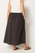Yours Curve Chocolate Brown Linen Maxi Skirt - 16 Image 3