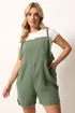 Yours Curve Khaki Green Short Dungarees - 24 Image 1