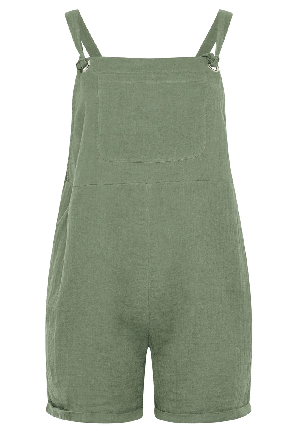 Yours Curve Khaki Green Short Dungarees - 24 Image 5