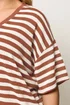 Yours Curve Rust Orange & Ivory White Stripe Knitted T-Shirt - 18 Image 5