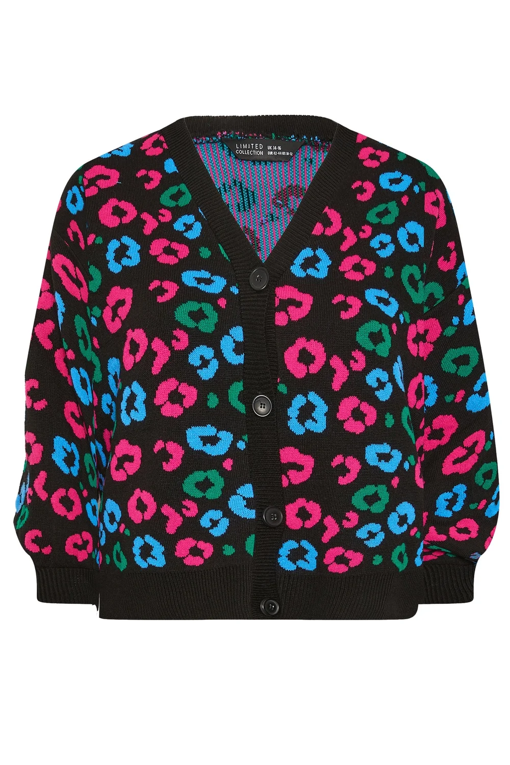 Yours Limited Curve Black Leopard Print Balloon Sleeve Cardigan - 18-20 Image 5